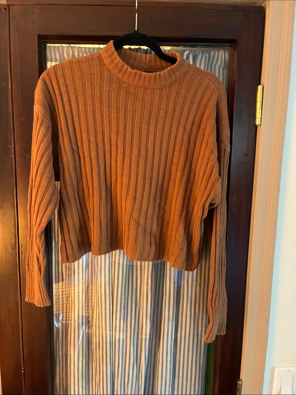 American Eagle Outfitters Ribbed Turtleneck Sweater in Camel